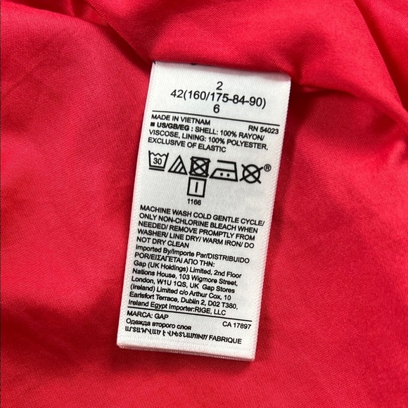 GAP Red‎ Floral Print Button Front Smocked Back Midi Sundress Size 2 - Picture 5 of 6